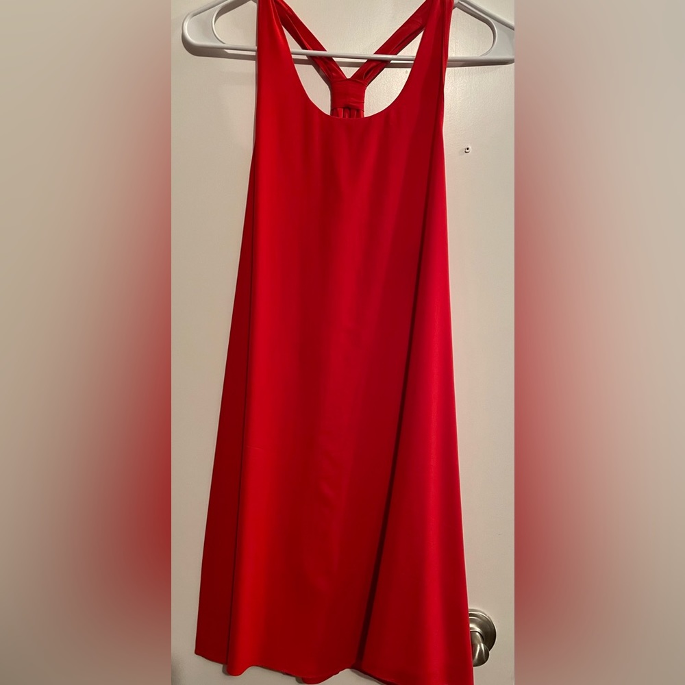 Alice + Olivia red silk mini dress